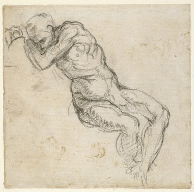 Studie eines männlichen Aktes von Michelangelo Buonarroti